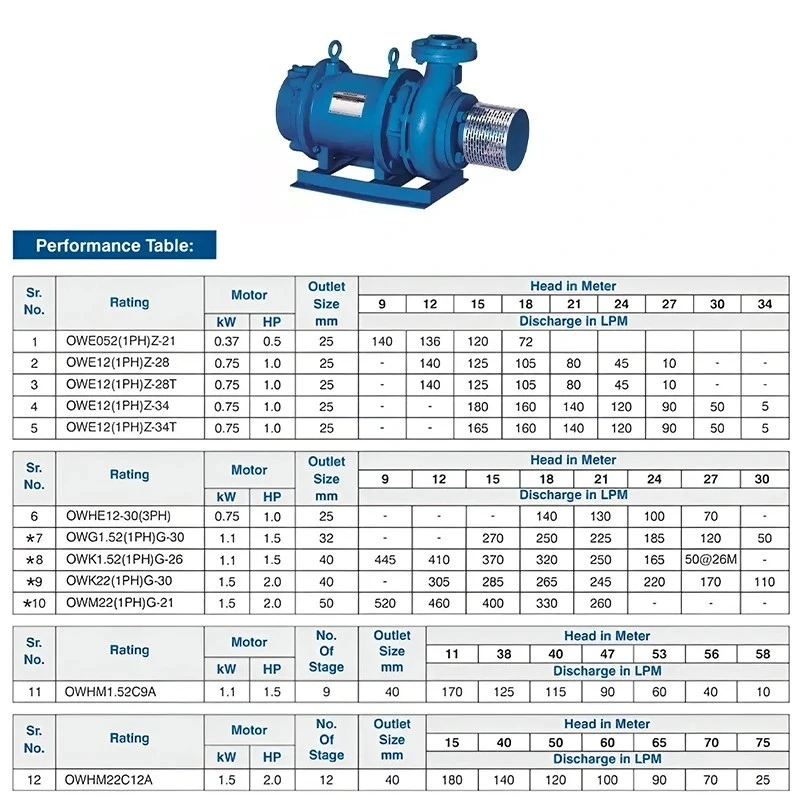  Crompton OWE12(1Ph)Z-34FS** 1 HP Openwell Submersible Pump Image 7