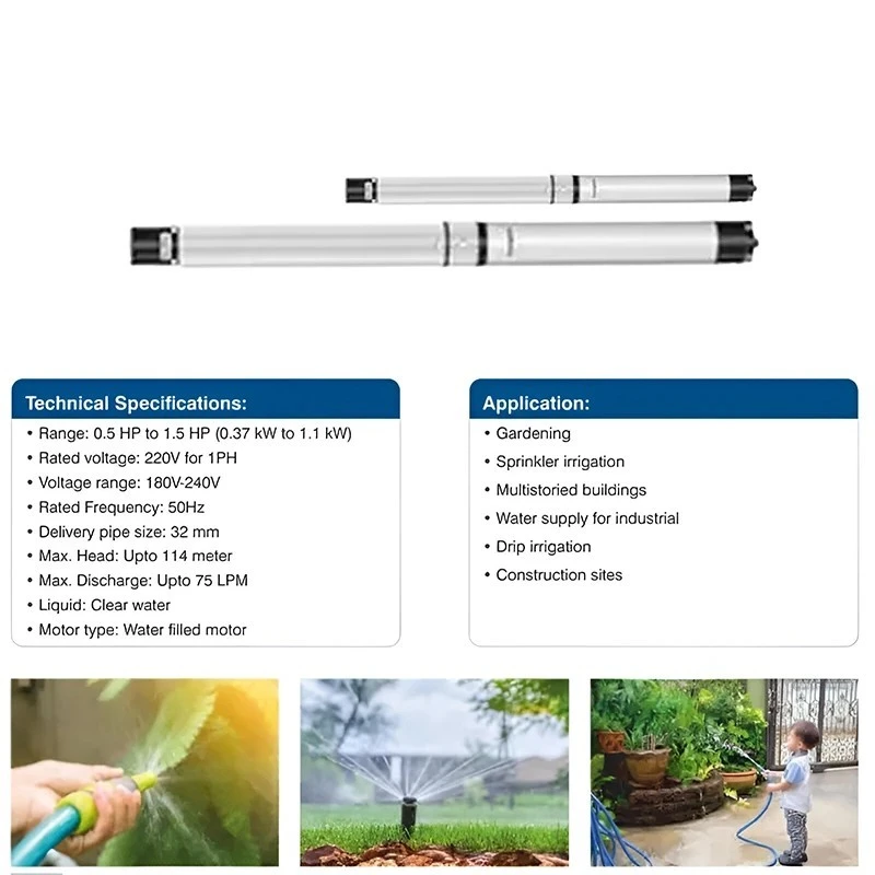  Crompton 3VO10RC1 1 HP V3 Oil Filled Submersible Pump Image 6