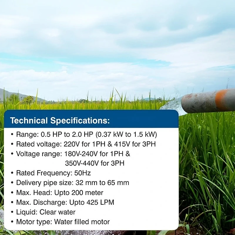  Crompton 4W34AL3D 3 HP V4 Water Filled Submersible Pumpset Image 3