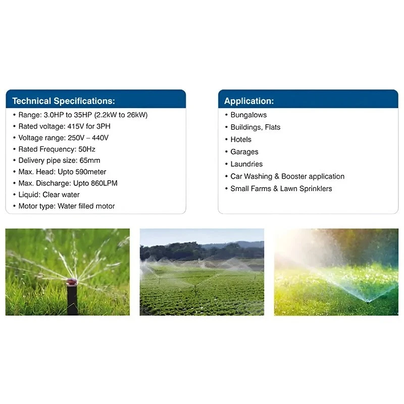  Crompton 650CS150-3018 30 HP V6 Water Filled Submersible Pumpset Image 3