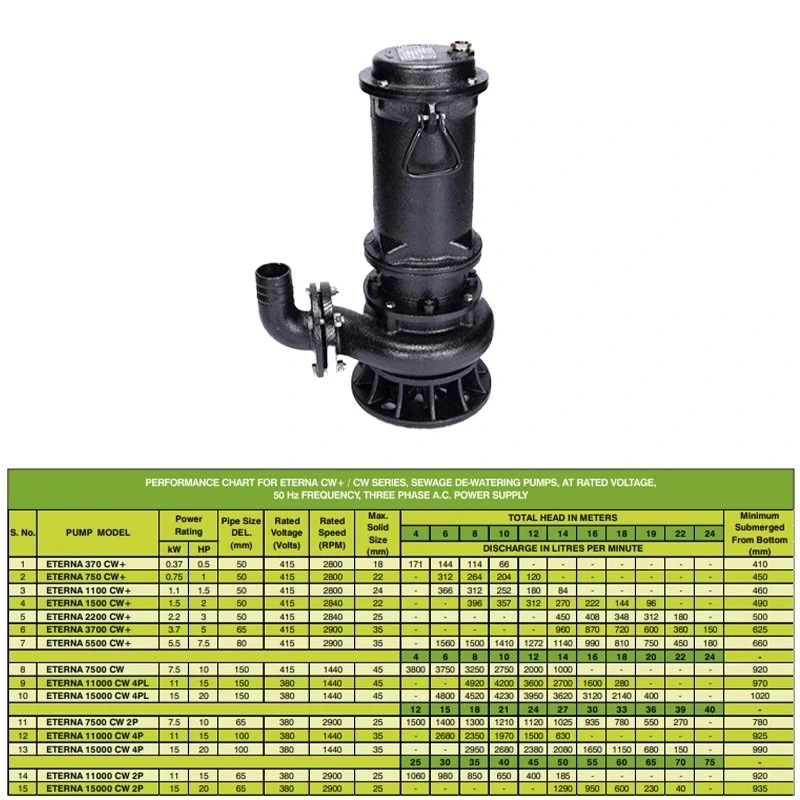 Buy Kirloskar 1.5 HP ETERNA 1100 CW+ Sewage Dewatering Pump