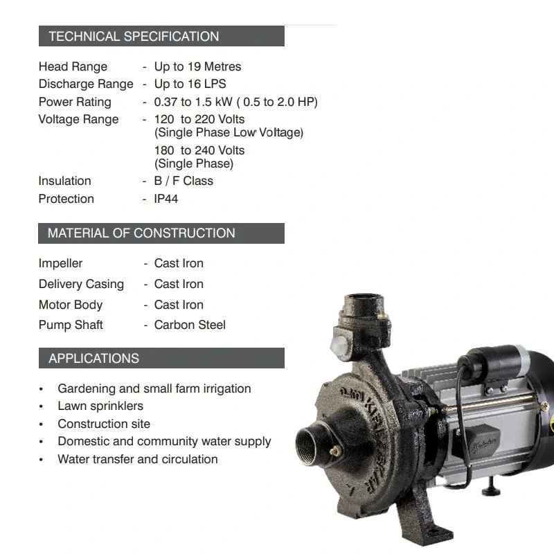  Kirloskar 0.5 HP PAMBA PUZHA Monobloc Pump Image-6