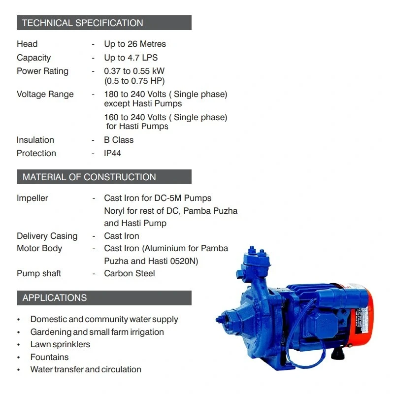  Kirloskar 0.75 HP DC-4M Monobloc Pump Image-4