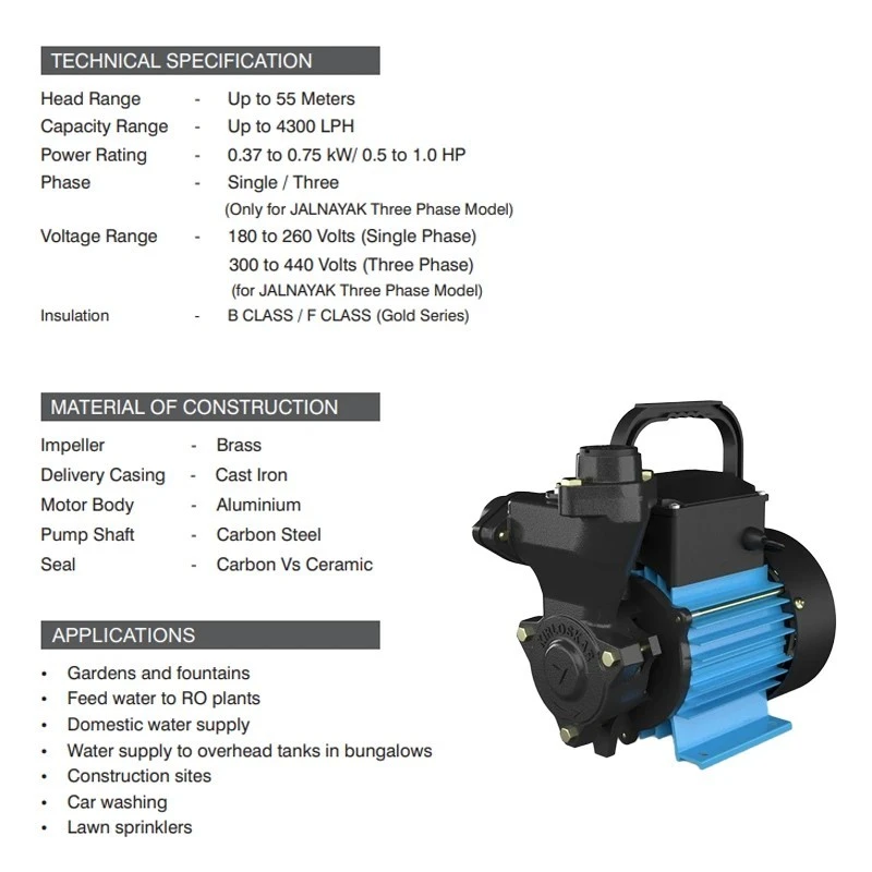  Kirloskar 1 HP KBL MINI JALSENA-I Silver Self Priming Pump Image-7