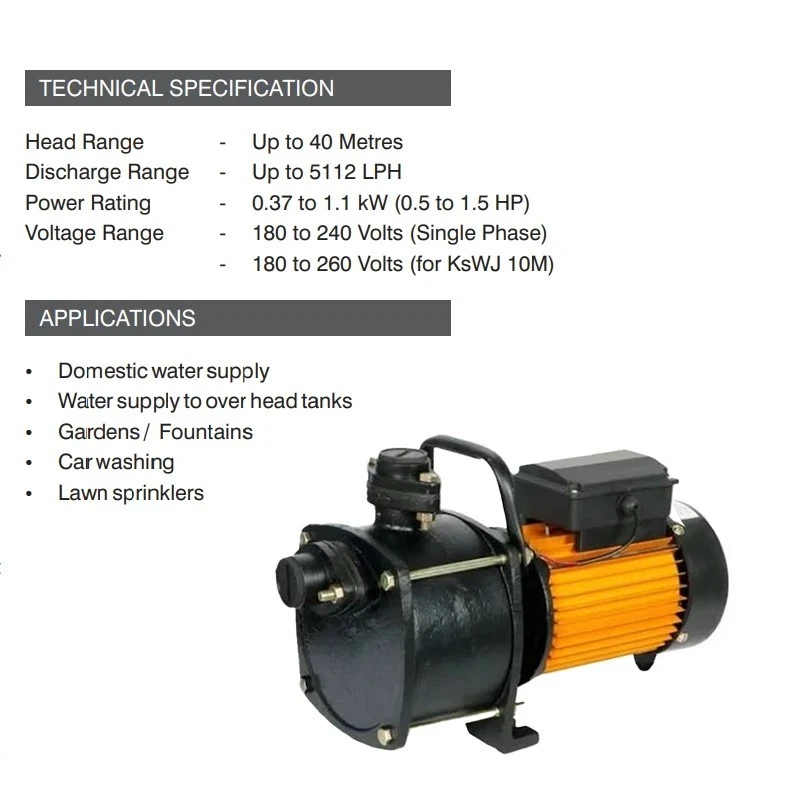  Kirloskar 0.5 HP KSW-05 Shallow Well Pump Image-5