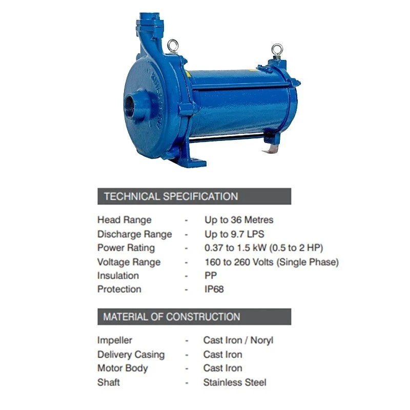  Kirloskar 2 HP KOSi-216 CII CI BODY Openwell Submersible Pump Image-6