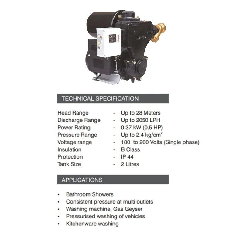  Kirloskar 0.5 HP K-Booster Pressure Booster Pump Image-6