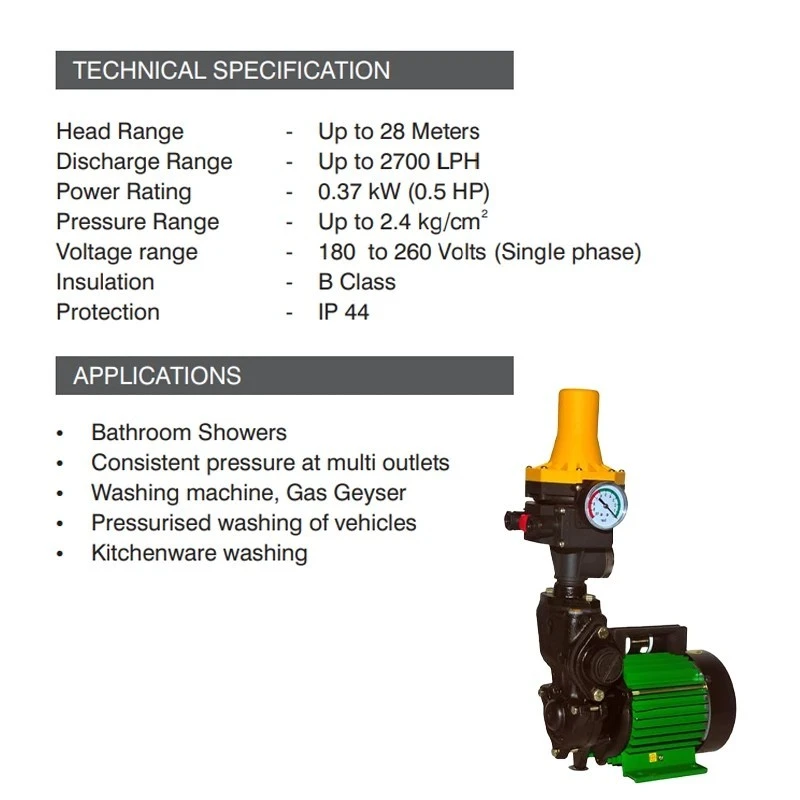  Kirloskar 0.5 HP Star Galaxy Pressure Booster Pump Image-6