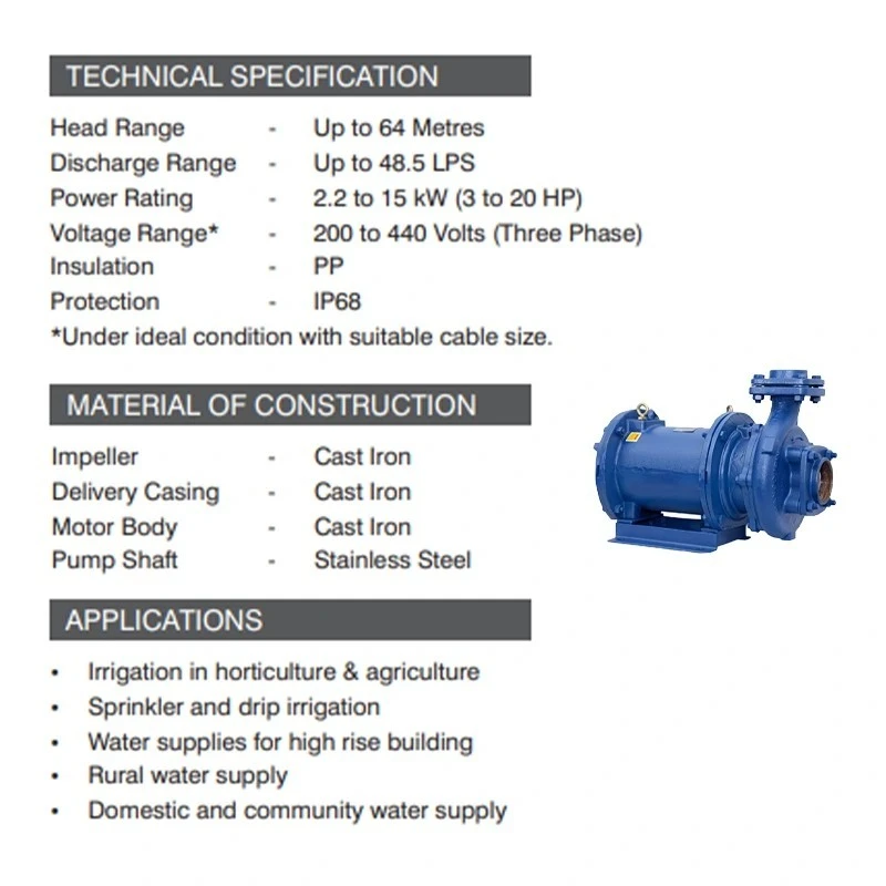  Kirloskar 5 HP JOS-540 CII Horizontal Openwell Submersible Pump Image-6