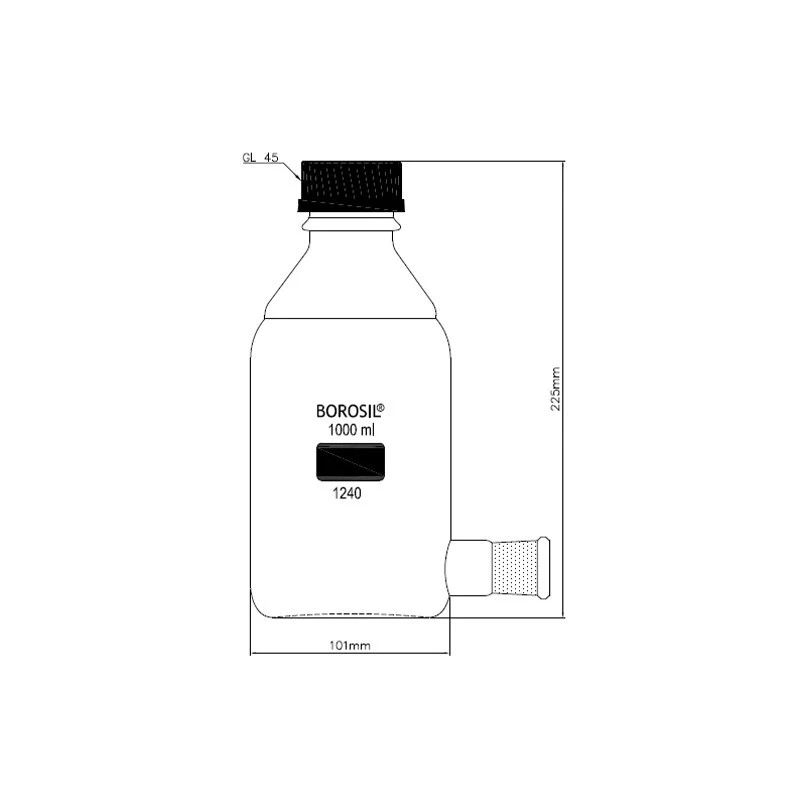  Borosil 1240-Aspirator Bottle With Socket image-3