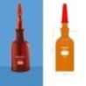 Borosil 1650 - Dropping Bottles with Glass Dropper & Rubber Teat, Amber
