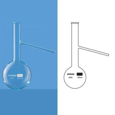 Borosil 4620-Distilling Flask With Side Arm image-1