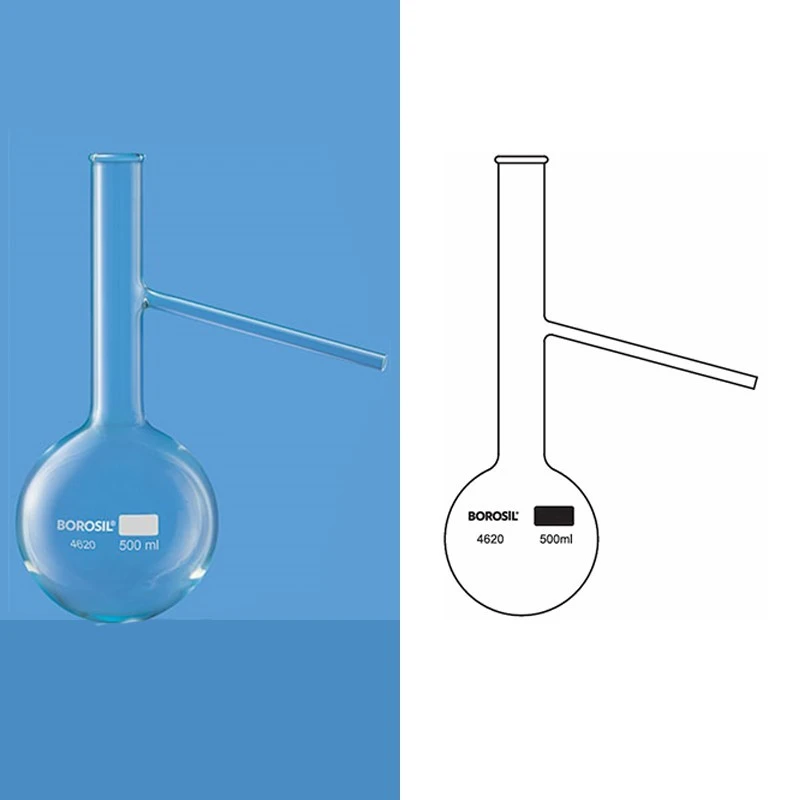 Borosil 4620-Distilling Flask With Side Arm image-1