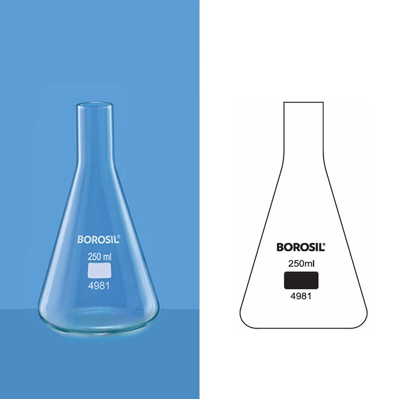 Borosil 4981-Long Neck Erlenmeyer Flask Without Rim image-1