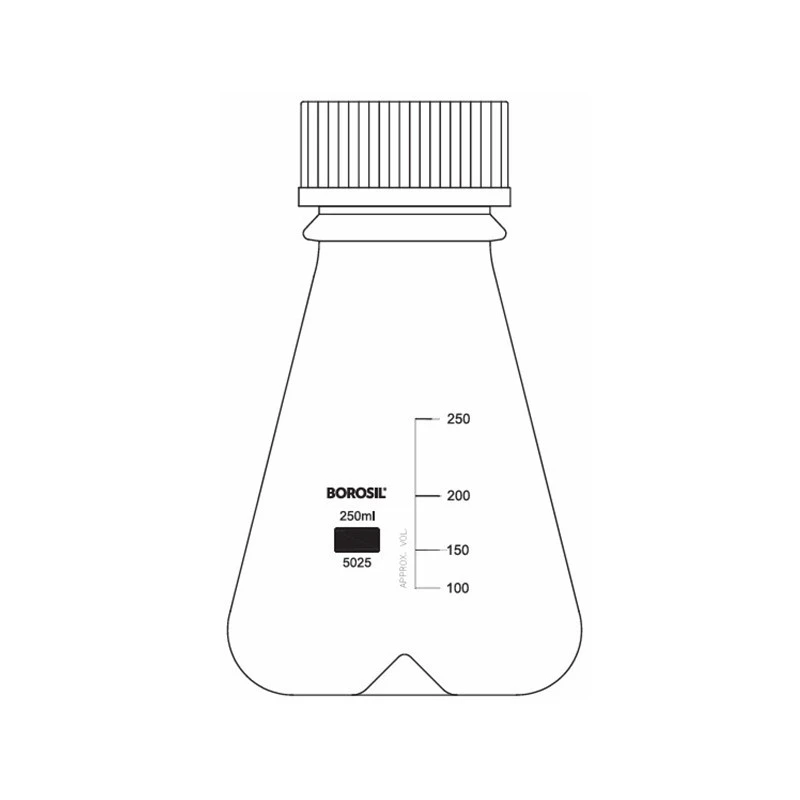  Borosil 5025-Baffled Bottom Erlenmeyer Flask