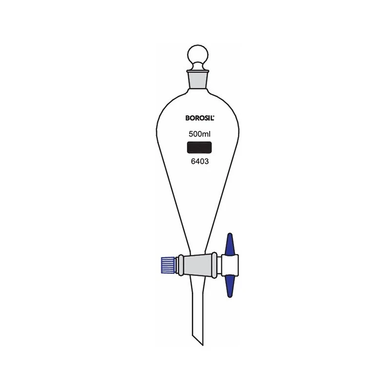  Borosil 6403-Pear Shape Separating Funnel With PTFE Stopcock image-3