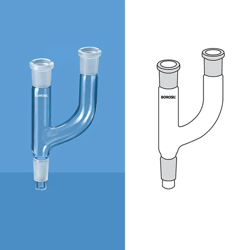 Borosil 8831-Multiple Adapter With Two Parallel Necks image-1