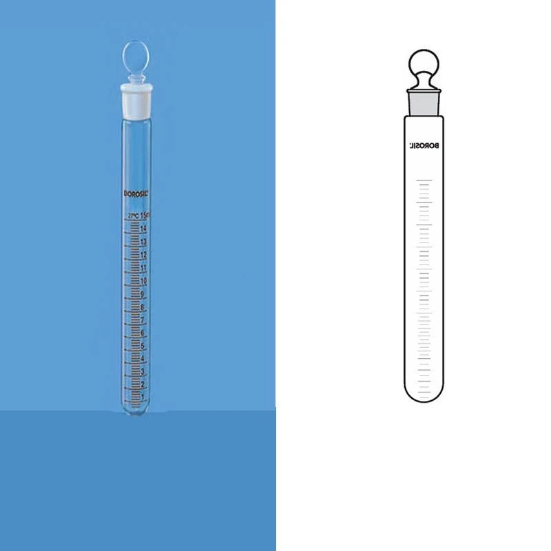Borosil 9830-Graduated Test Tubes With I/C Glass Stopper image-1
