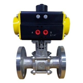 UPC Pneumatic Actuator Operated Three Piece Flanged image-1
