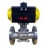 Pneumatic Actuator Operated Three Piece Flanged End Ball Valve With CF8 (Disc)