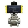 Pneumatic Actuator Operated Three Piece Screwed End Ball Valve With CF8M (Disc)