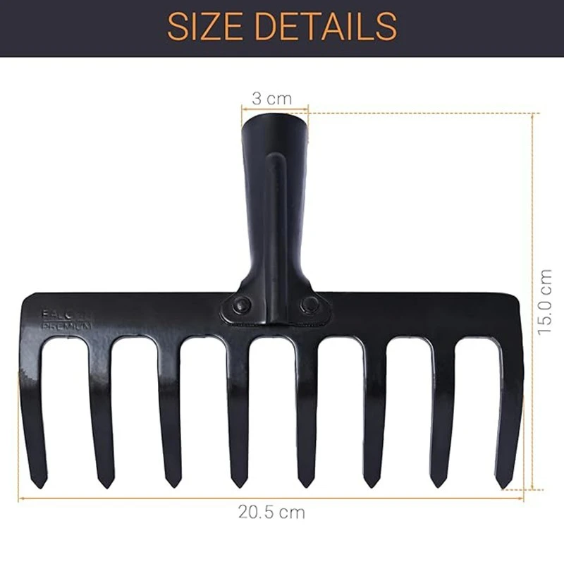  Falcon Garden Rake Without Handle FGR-08 image-2