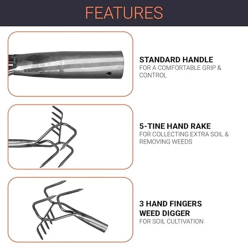  Falcon Hand Culti-rake Without Handle FCRH-304 image-3