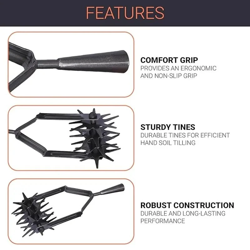  Falcon Hand Soil Tiller Without Handle FGHT-308 image-3