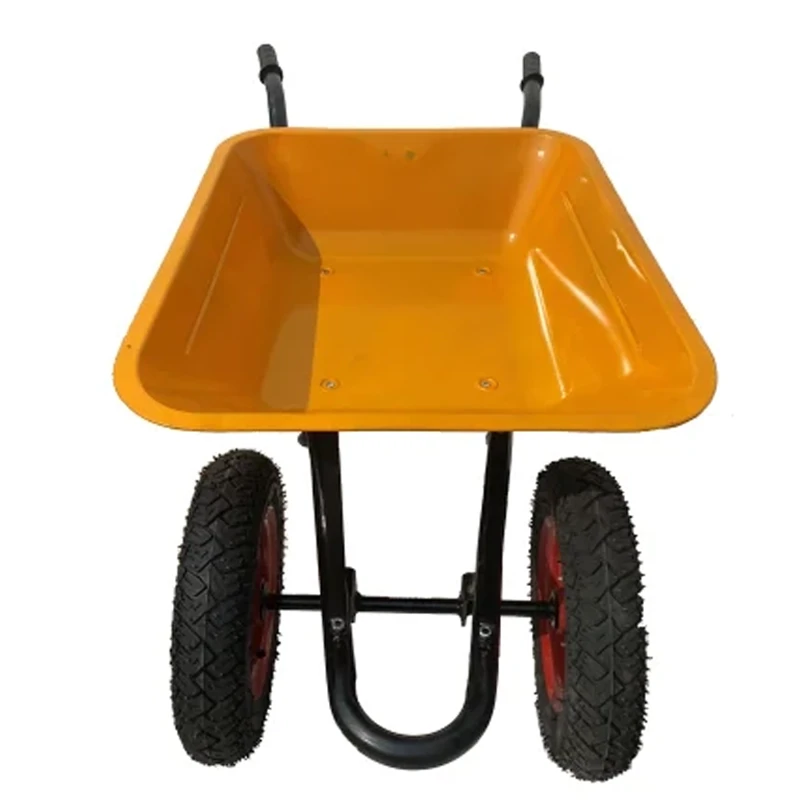 Buy Heavy Duty Double Wheel Barrow yellow Capacity 200kg