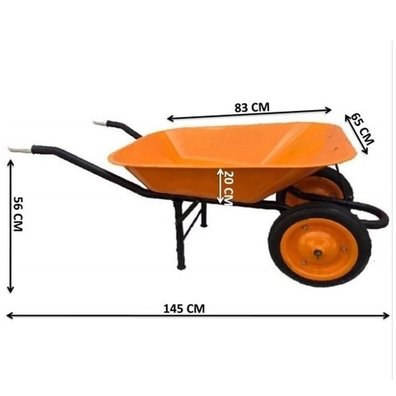 Buy Heavy Duty Mild Steel Double Wheel Barrow at lowest price