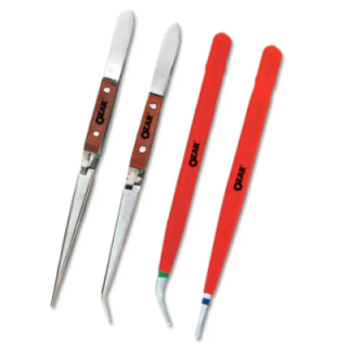 Ozar Self Closing Insulated Curved Stainless Steel Tweezer ATW-0285 image-1