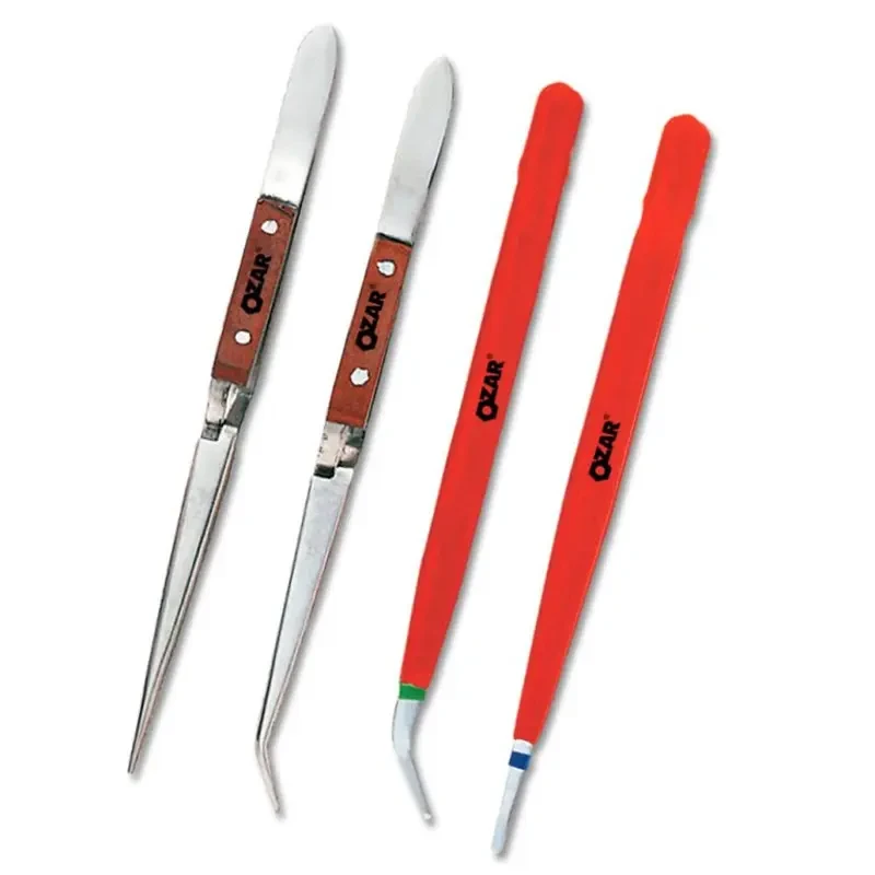 Ozar Self Closing Insulated Curved Stainless Steel Tweezer ATW-0285 image-1