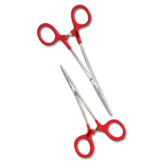 Ozar Stainless Steel Curved Forceps With Plastic Coated Handle image-1
