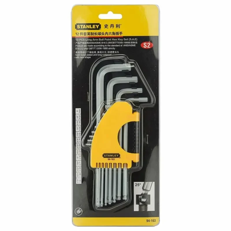 Stanley 12 Pc Long Ball Point Hex Key 94-163-23 image-2
