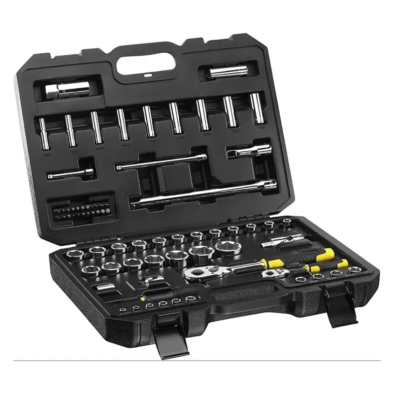 Stanley 86 Pc 1/4 & 1/2 Sq.dr. Socket Set-6pt Met 94-190 image-2