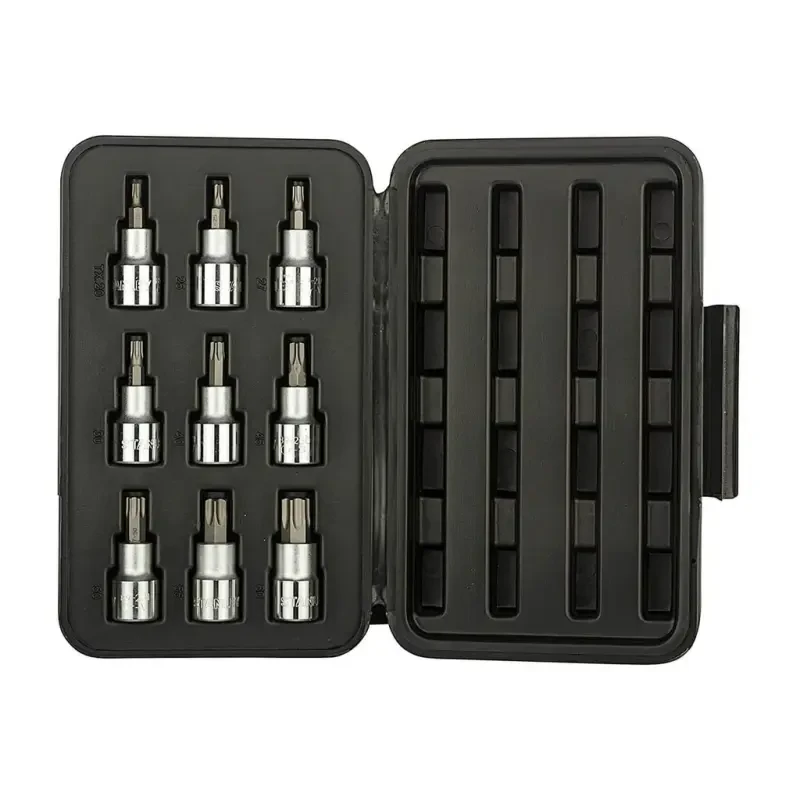 Stanley 9 Pc 1/2 Inch Dr Torx Bit Socket Set 89-098 image-1
