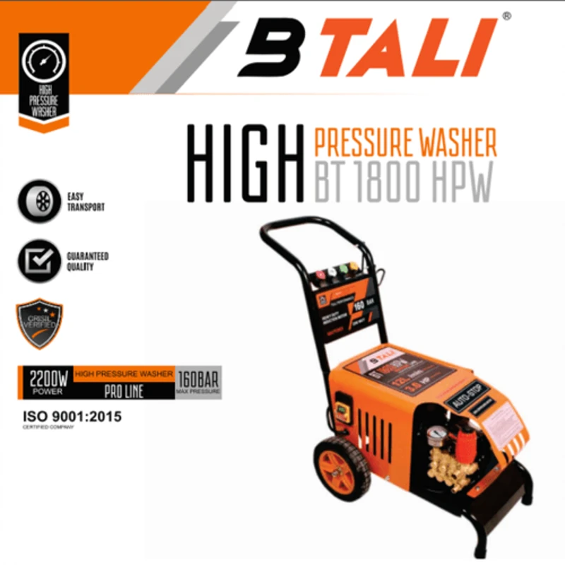 Btali 2200W 160bar Self Suction High Pressure Car Washer BT 1800 HPW image-1
