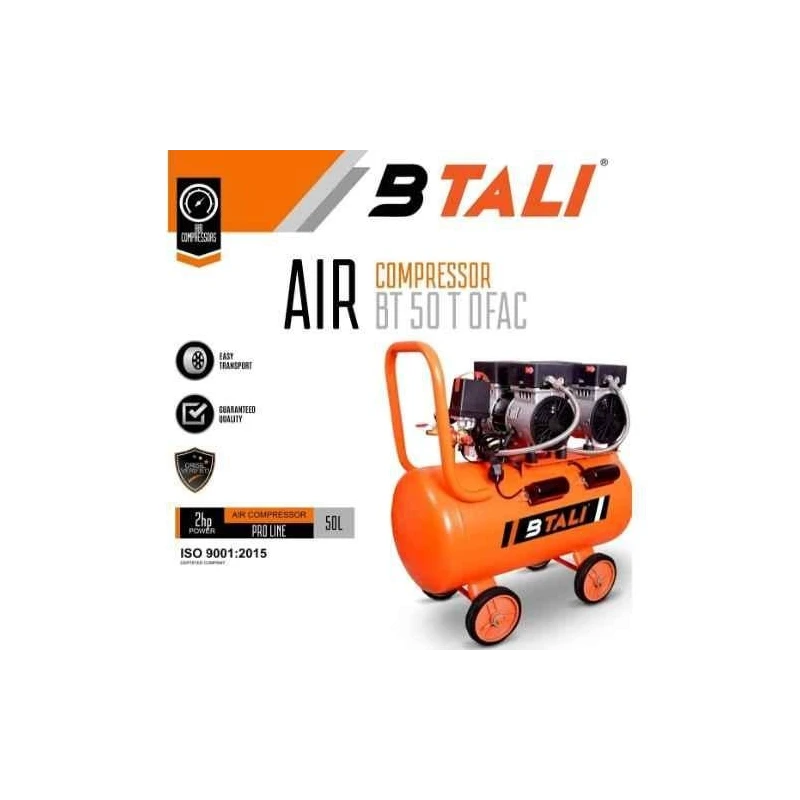 Btali 50L 2HP Oil Free Air Compressor BT 50 T OFAC Proline image-1