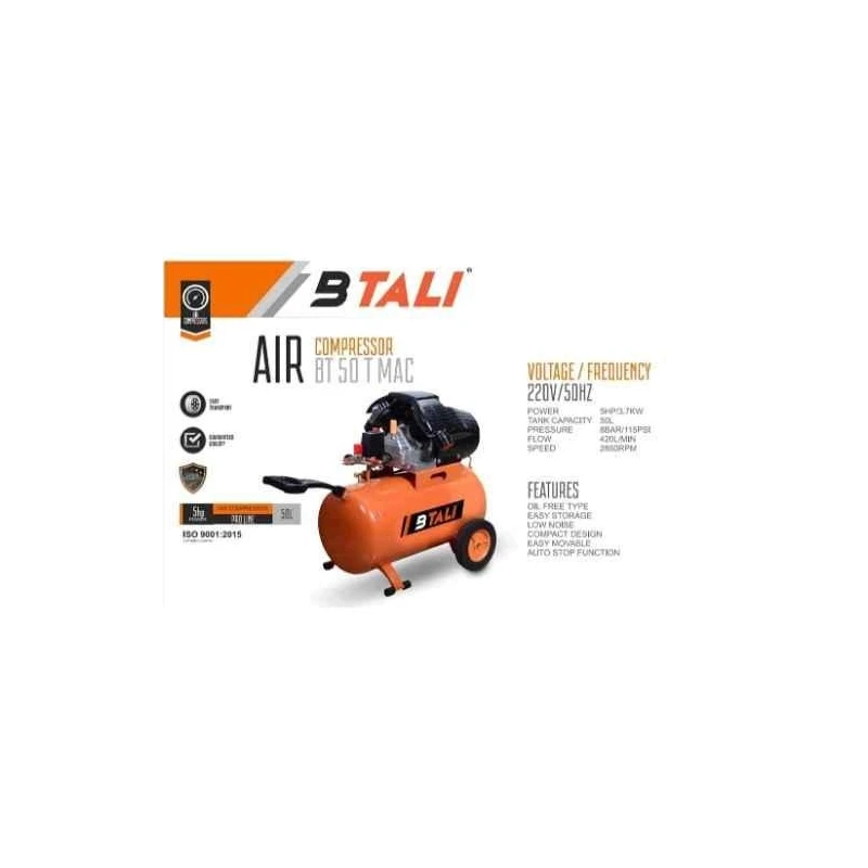 Btali 50L 2HP Oil Free Air Compressor BT 50 T OFAC Proline image-3