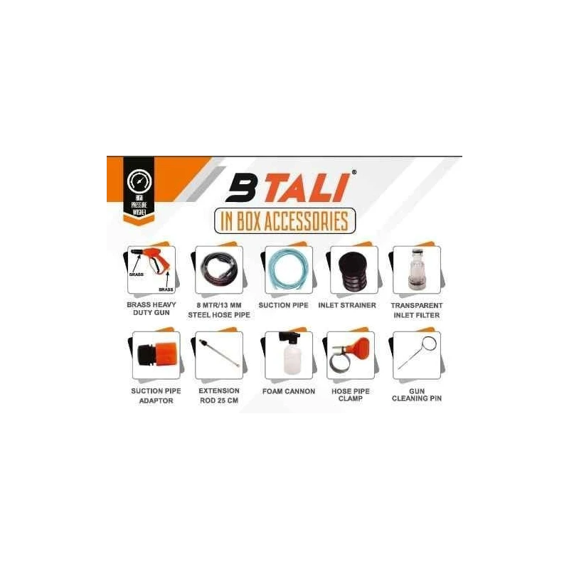 Btali 220bar 9lpm High Pressure Car Washer with Accessories BT 1000-P HPW Professional image-2
