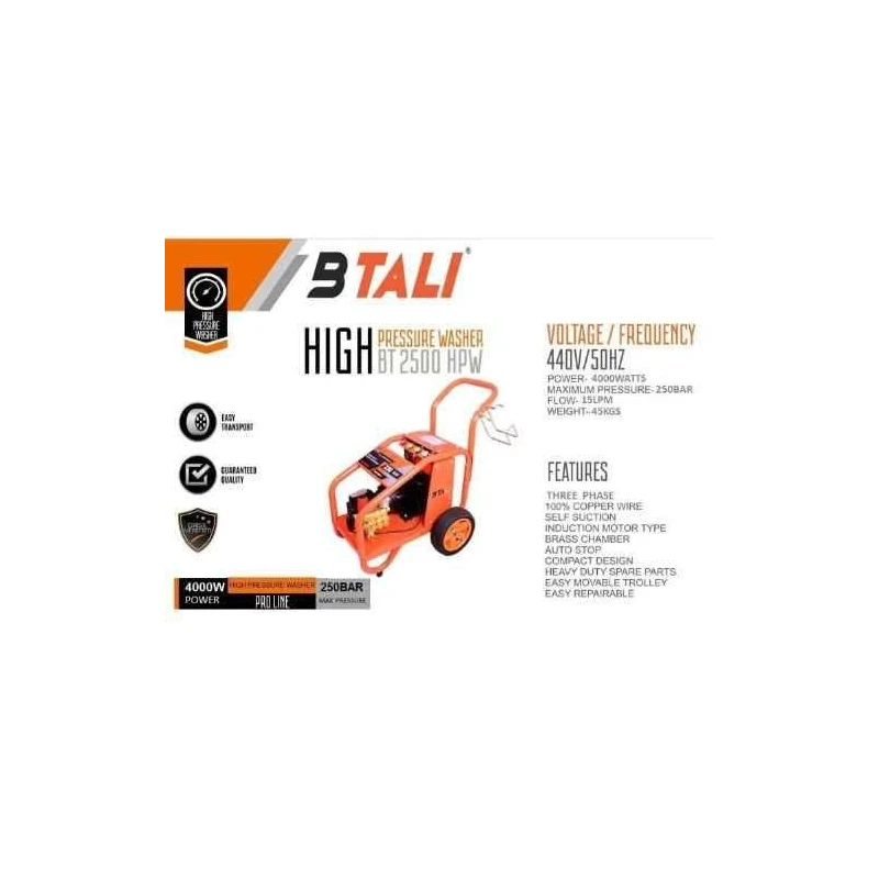 Btali 4000W 250bar High Pressure Washer BT 2500 HPW Proline image-2