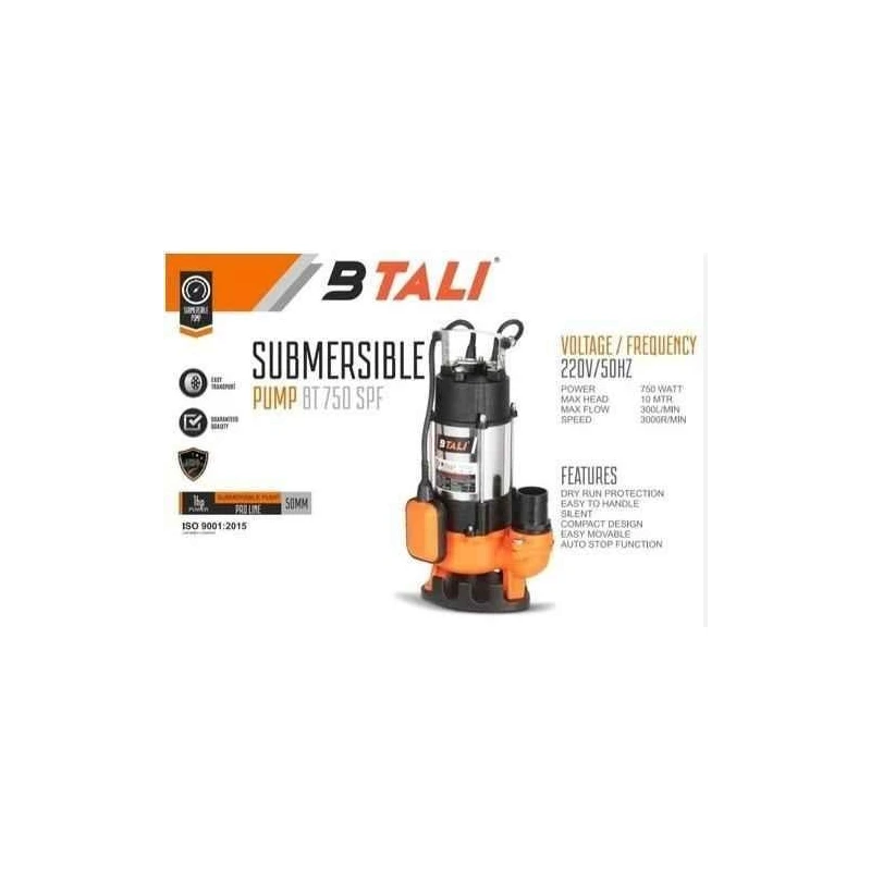 Btali 1HP 10m Sewage Submersible Pump BT 750 SPF image-3