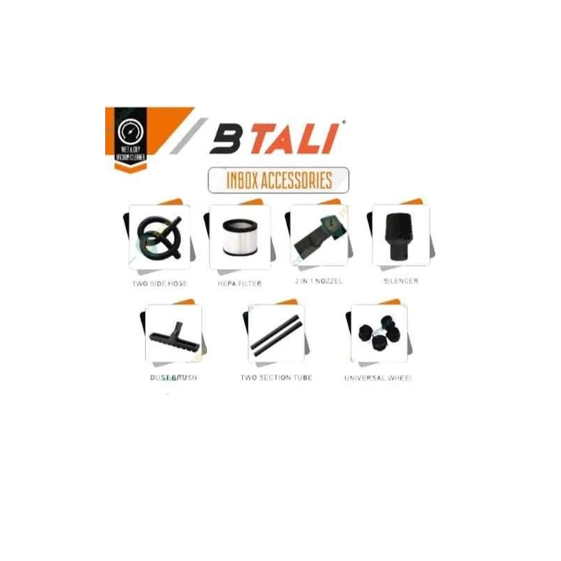 Btali 1800W 38L HEPA Filter Wet & Dry Vacuum Cleaner with Accessories BT 38 WDVC image-2