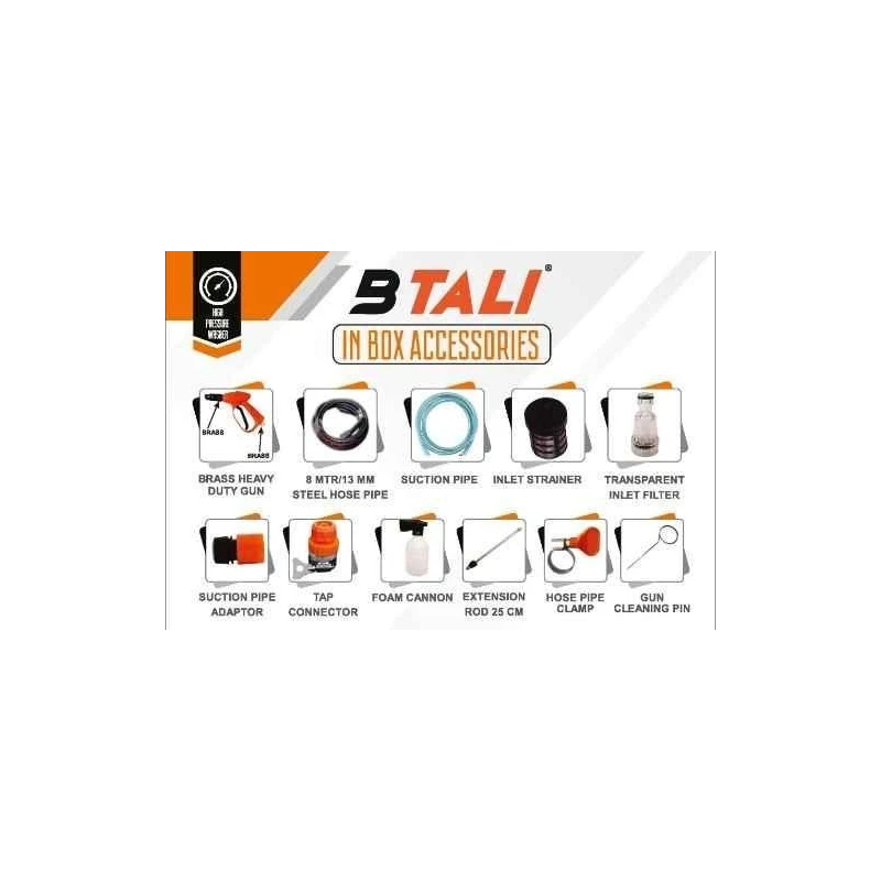 Btali 190bar 16lpm High Pressure Car Washer with Accessories BT 1090 HPW image-2