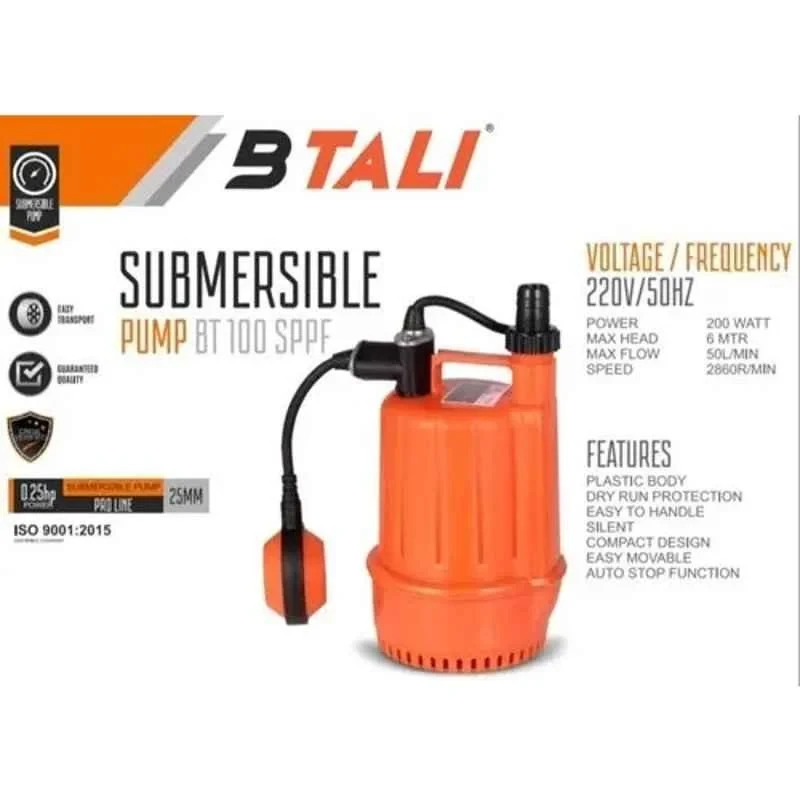 Btali 0.25HP 6m Sewage Submersible Pump BT 100 SPPF image-2