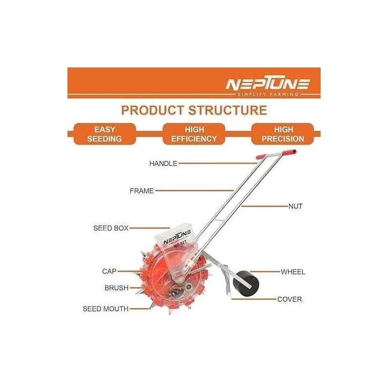 Neptune MS-12T 12 Teeth Hand Operated Portable Seeder Machine image-6