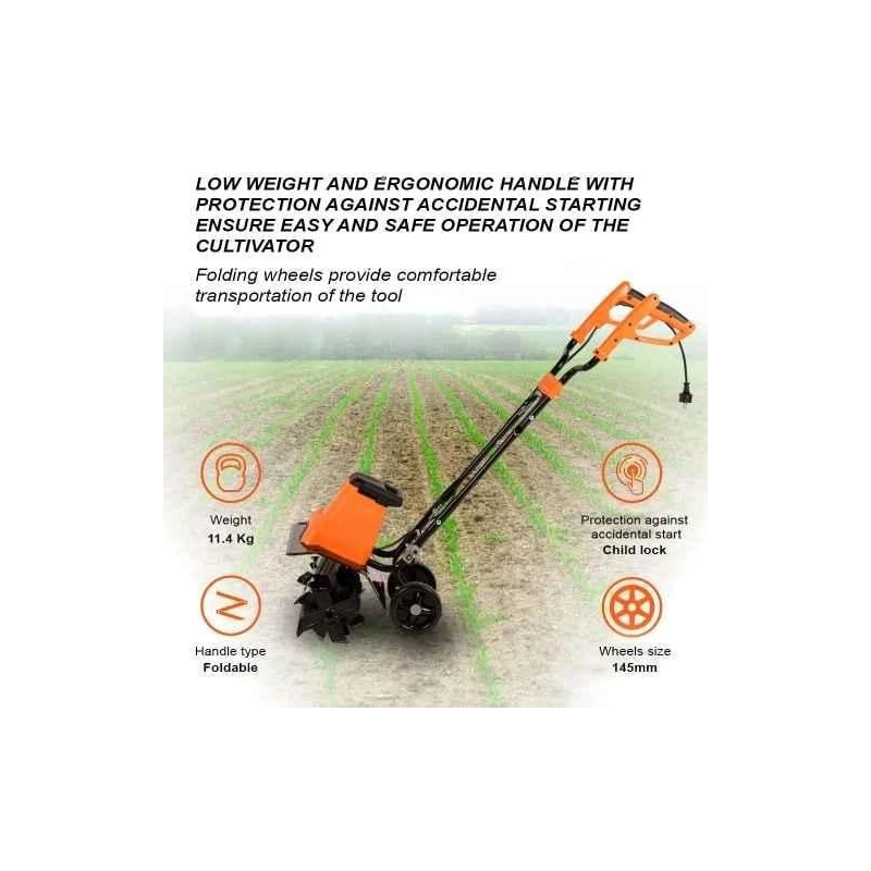 Neptune NC-41E 1500W Electric Garden Tiller Cultivator & Rotavator image-7