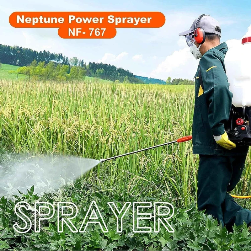 Neptune NF-767 25L 1HP 4 Stroke White Knapsack Petrol Engine Power Sprayer image-4