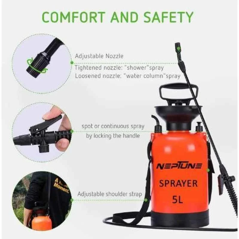 Neptune NF-5.0 5 Litre Red Hand Operated Garden Pressure Sprayer image-3