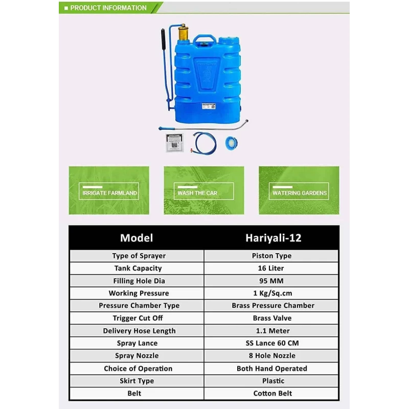 Neptune Hariyari-12 16 Litre Blue Knapsack Hand Operated Garden Sprayer image-3